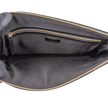 Chanel Quilted Patent Leather CC Clutch
