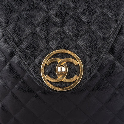 Chanel Quilted Caviar Leather Chain Backpack