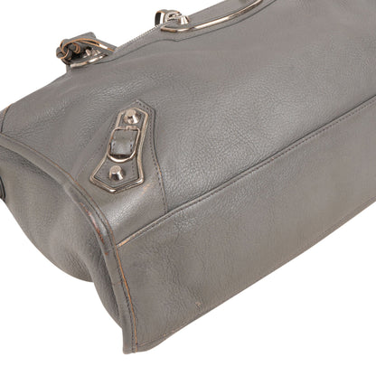 Balenciaga Grey Leather City Handbag