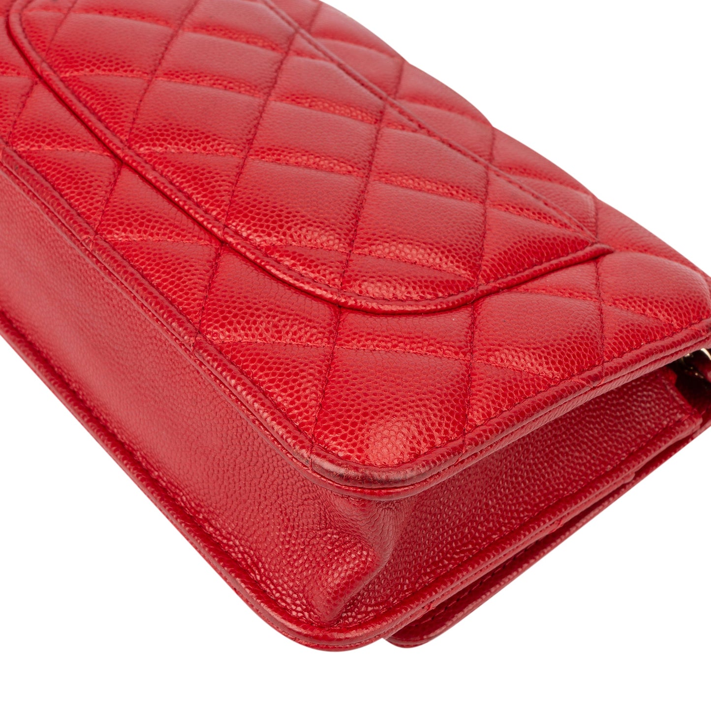 Chanel Quilted Caviar Leather Wallet On Chain Crossbody Bag