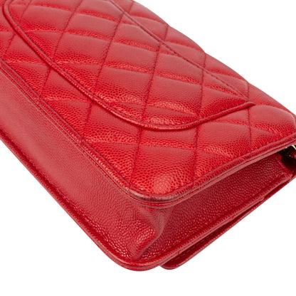 Chanel Quilted Caviar Leather Wallet On Chain Crossbody Bag