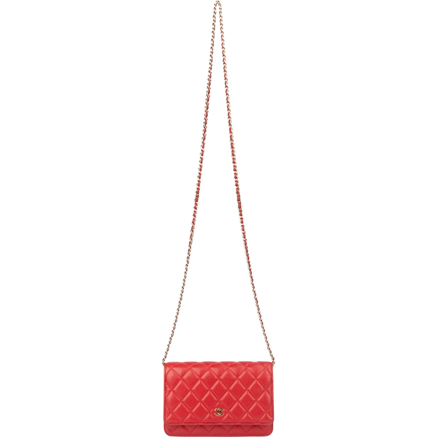 Chanel Quilted Caviar Leather Wallet On Chain Crossbody Bag