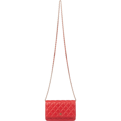 Chanel Quilted Caviar Leather Wallet On Chain Crossbody Bag