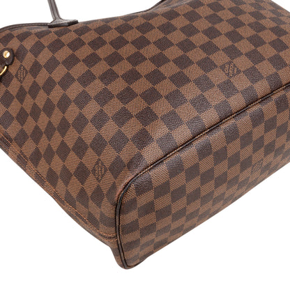 Louis Vuitton Damier Ebene Monogram Neverfull MM Shopper Handbag