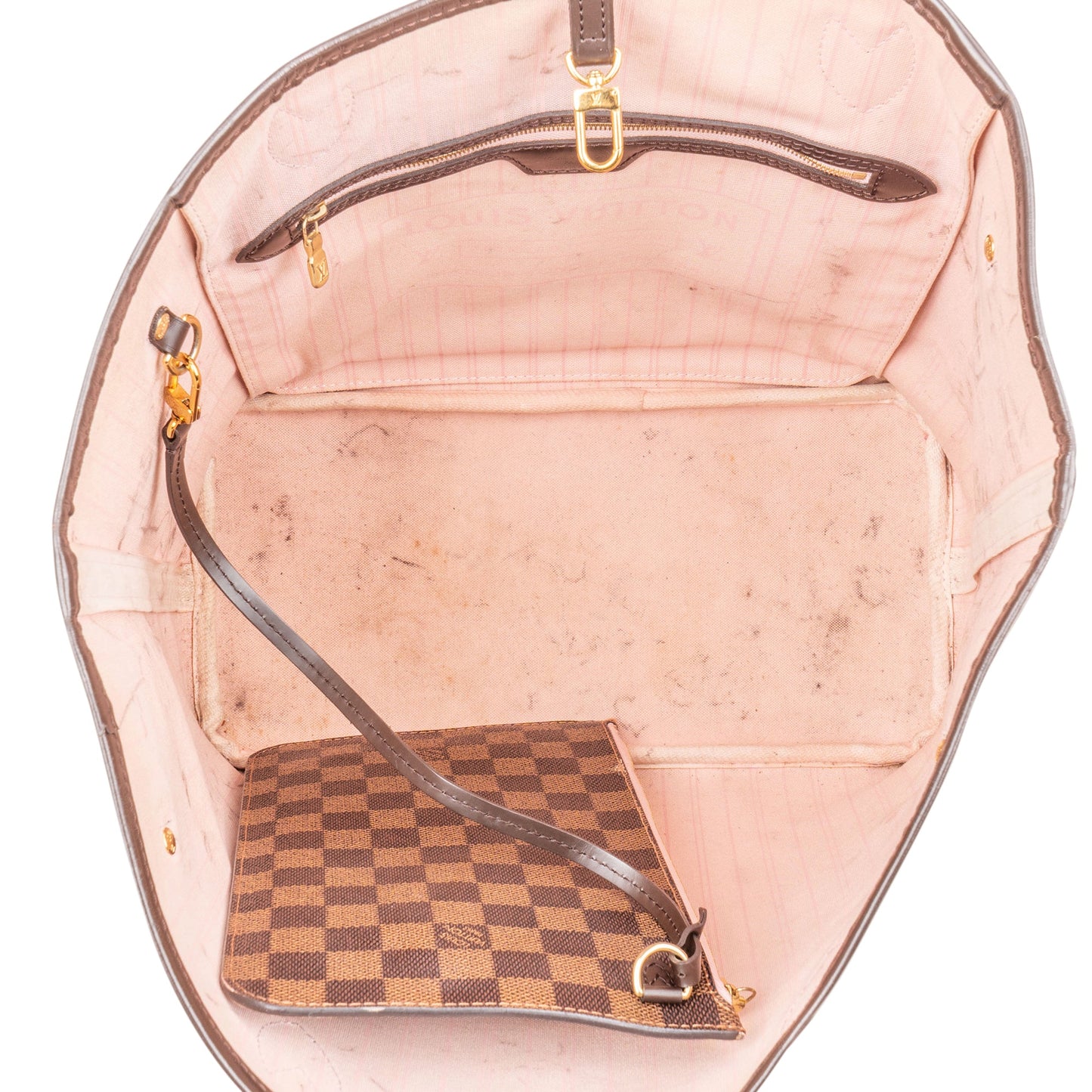 Louis Vuitton Damier Ebene Monogram Neverfull MM Shopper Handbag
