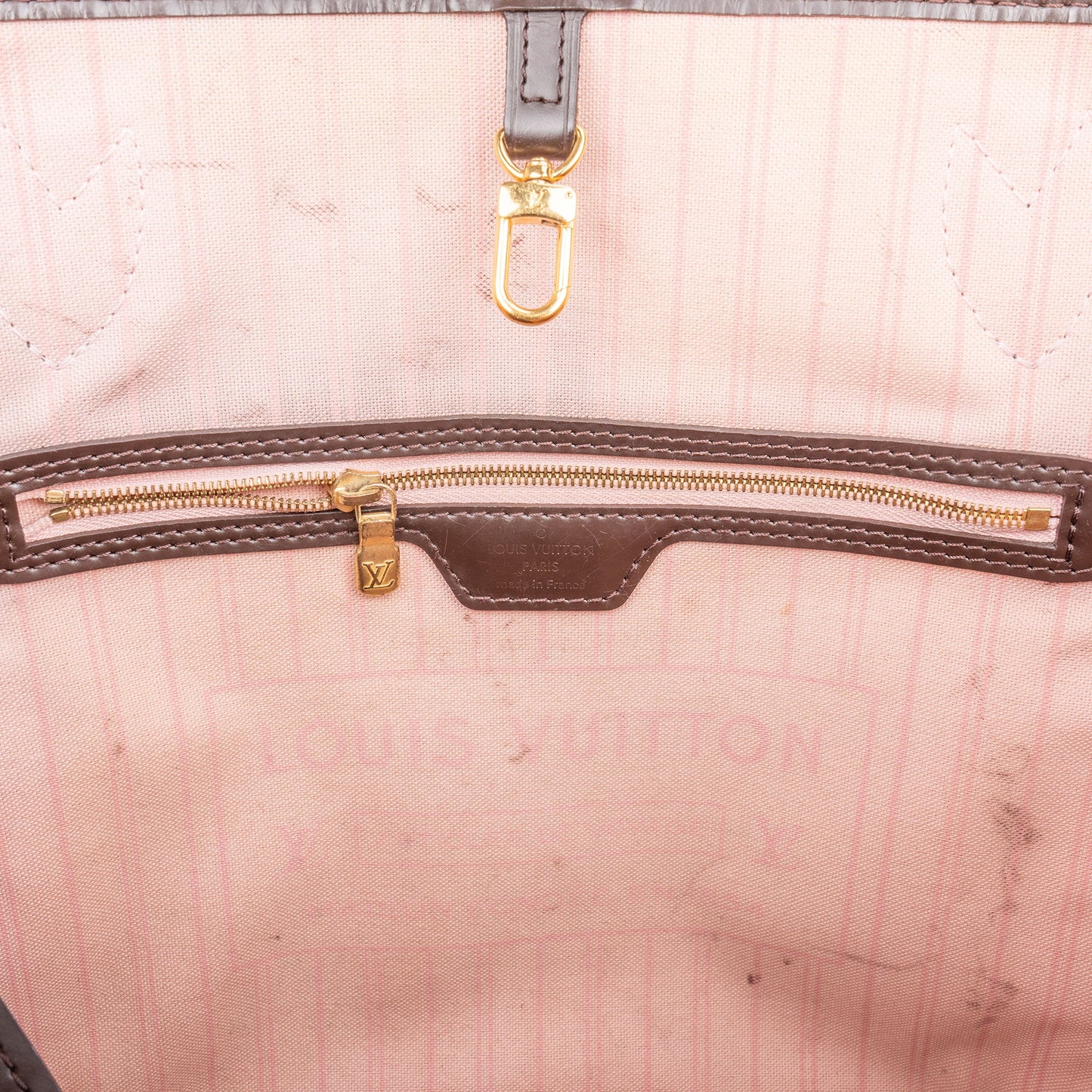 Louis Vuitton Damier Ebene Monogram Neverfull MM Shopper Handbag