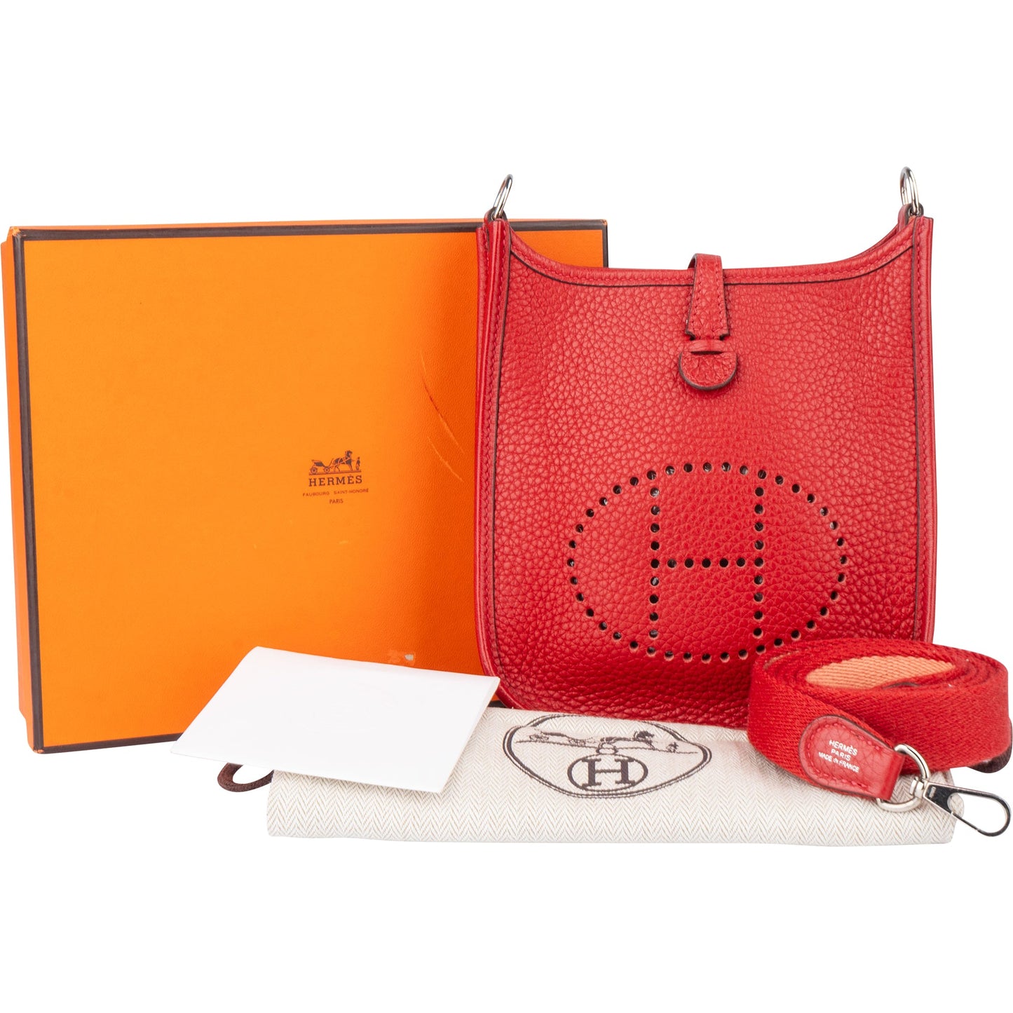 Hermès Rouge Taurillon Clemence Evelyne 16 Crossbody Bag