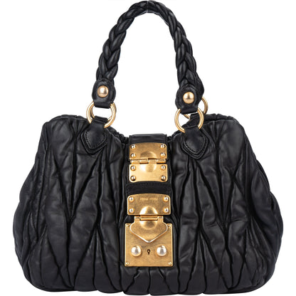 Miu Miu Quilted Leather City Handbag