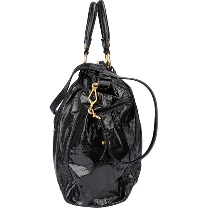 Miu Miu Black Patent Leather City Handbag