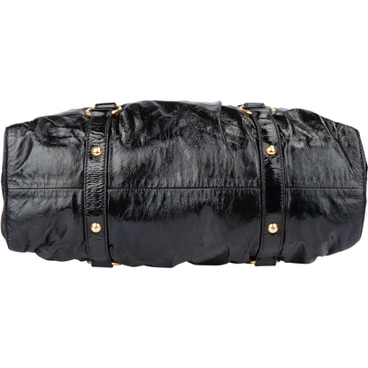 Miu Miu Black Patent Leather City Handbag