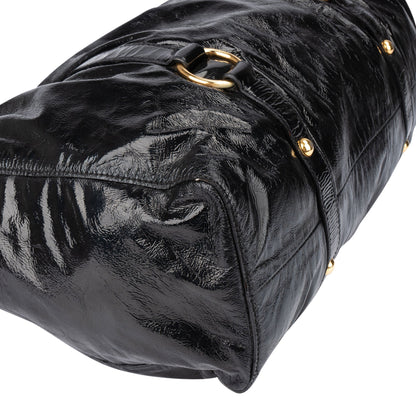Miu Miu Black Patent Leather City Handbag