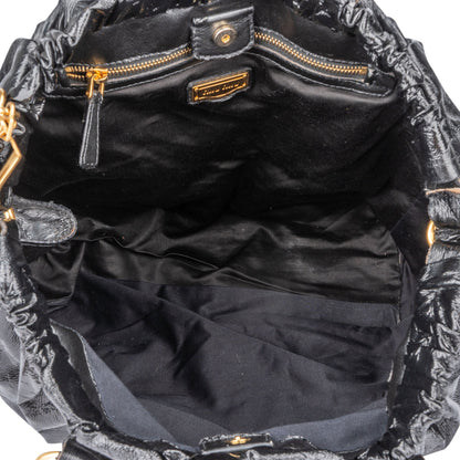 Miu Miu Black Patent Leather City Handbag