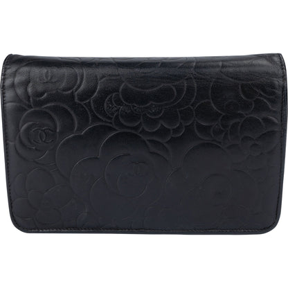 Chanel Lambskin Camellia Wallet On Chain Crossbody Bag