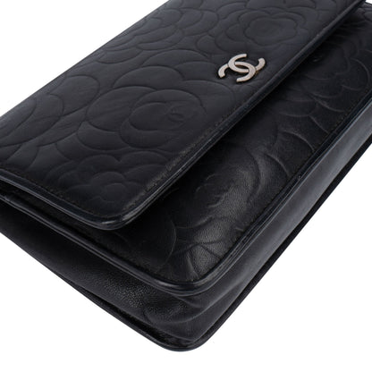 Chanel Lambskin Camellia Wallet On Chain Crossbody Bag