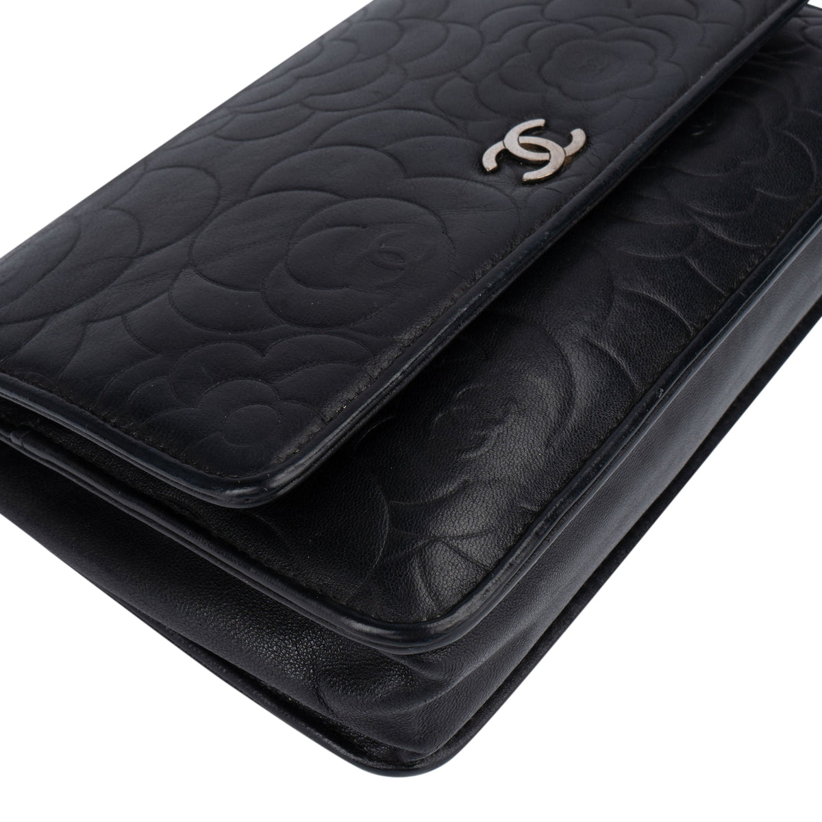 Chanel Lambskin Camellia Wallet On Chain Crossbody Bag