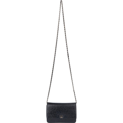 Chanel Lambskin Camellia Wallet On Chain Crossbody Bag