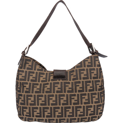 Fendi FF Monogram Baguette Buckle Shoulder Bag