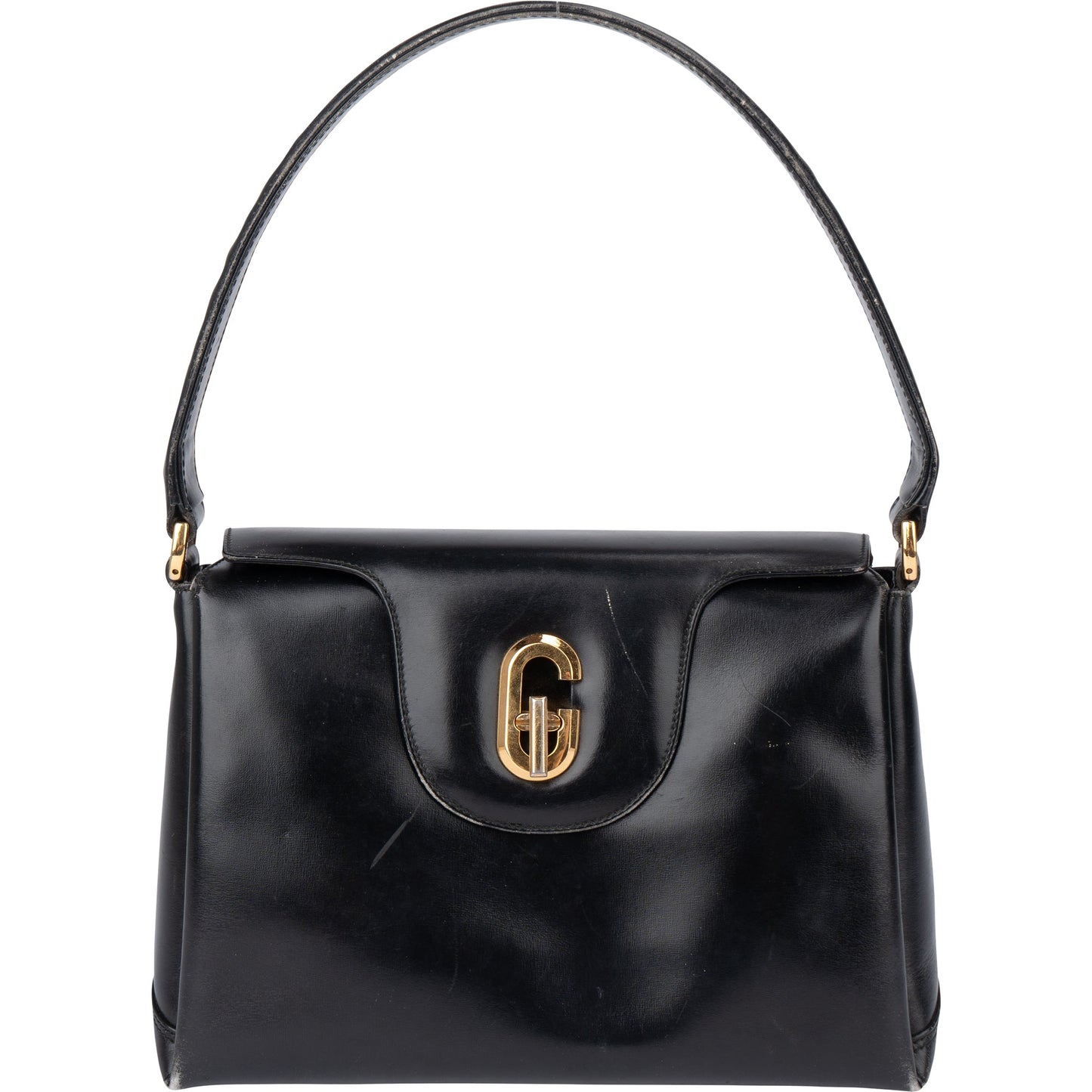 Gucci Black Leather G Handbag