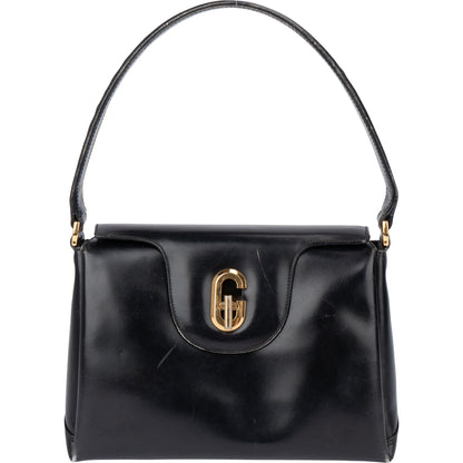 Gucci Black Leather G Handbag