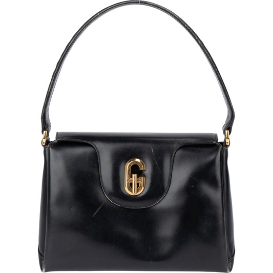 Gucci Black Leather G Handbag