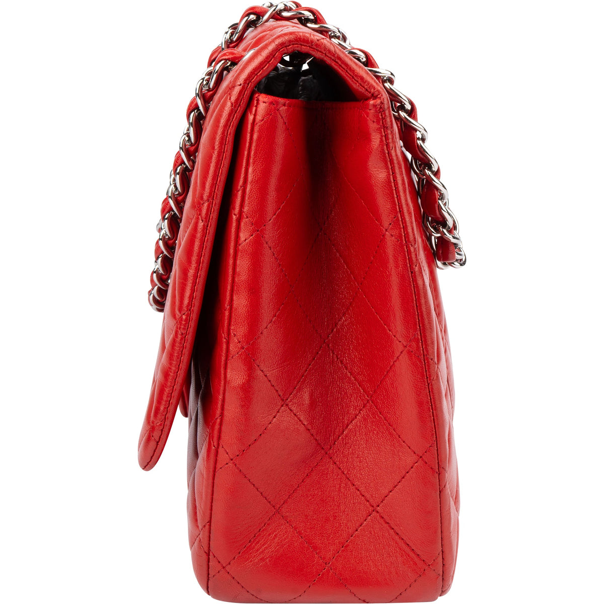 Chanel Quilted Lambskin Palladium Maxi Single Flap Crossbody Bag