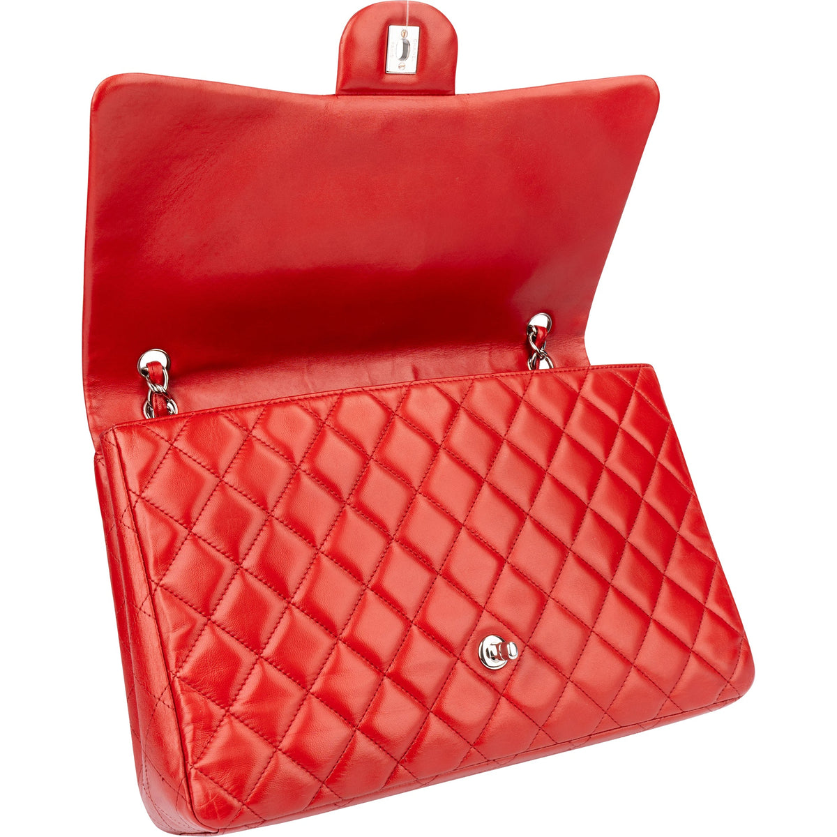 Chanel Quilted Lambskin Palladium Maxi Single Flap Crossbody Bag