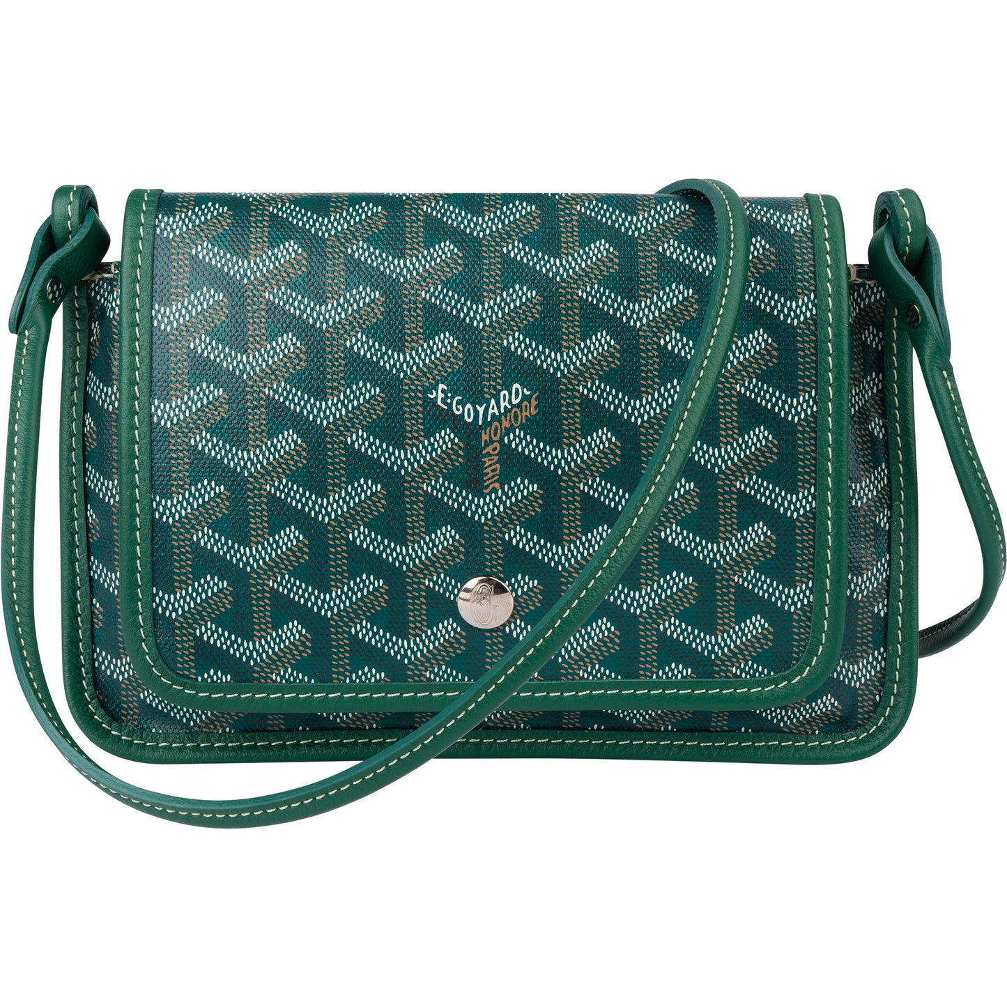 Goyard Green Goyardine Monogram Plumet Plat Crossbody Bag