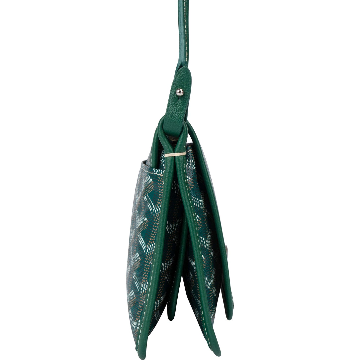 Goyard Green Goyardine Monogram Plumet Plat Crossbody Bag