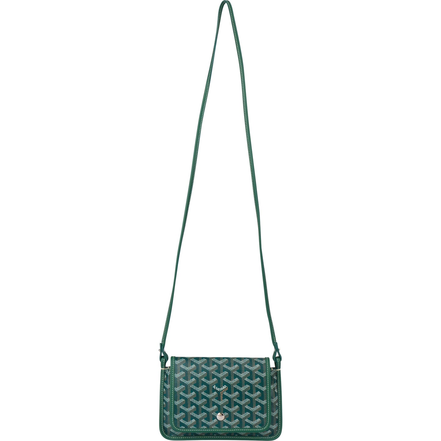 Goyard Green Goyardine Monogram Plumet Plat Crossbody Bag