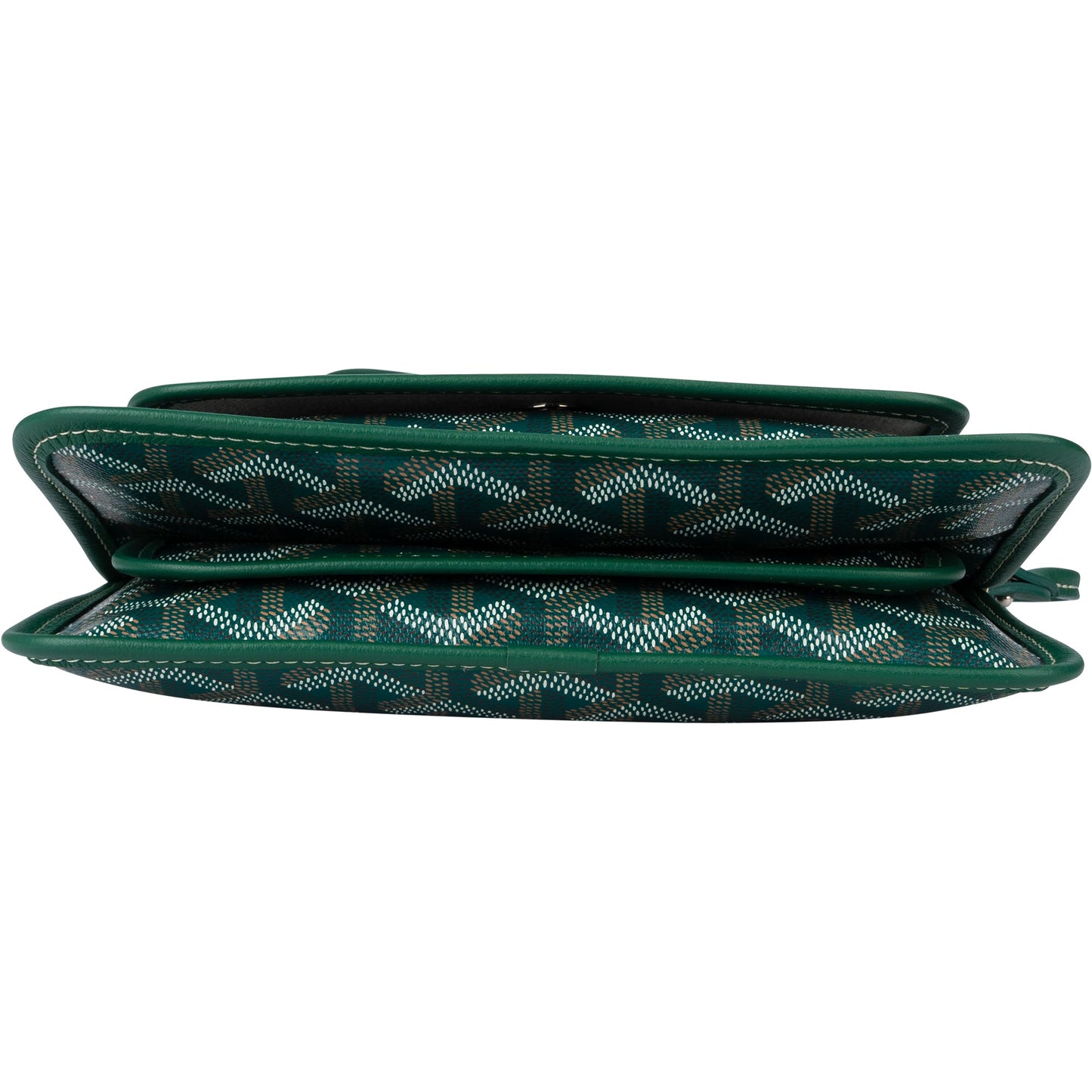 Goyard Green Goyardine Monogram Plumet Plat Crossbody Bag