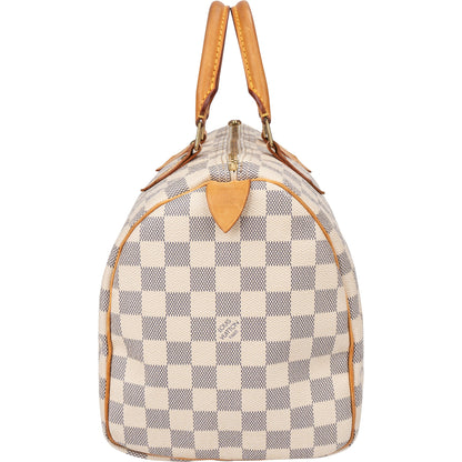 Louis Vuitton Damier Azur Monogram Speedy 30 Handbag