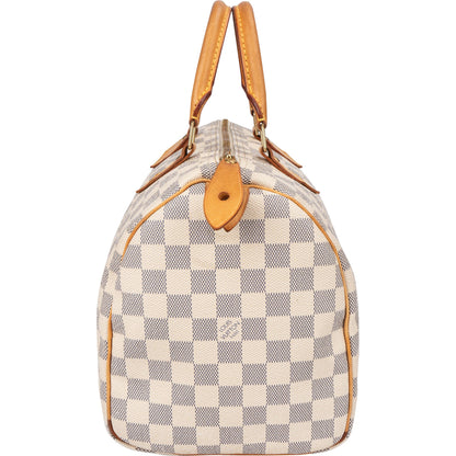Louis Vuitton Damier Azur Monogram Speedy 30 Handbag