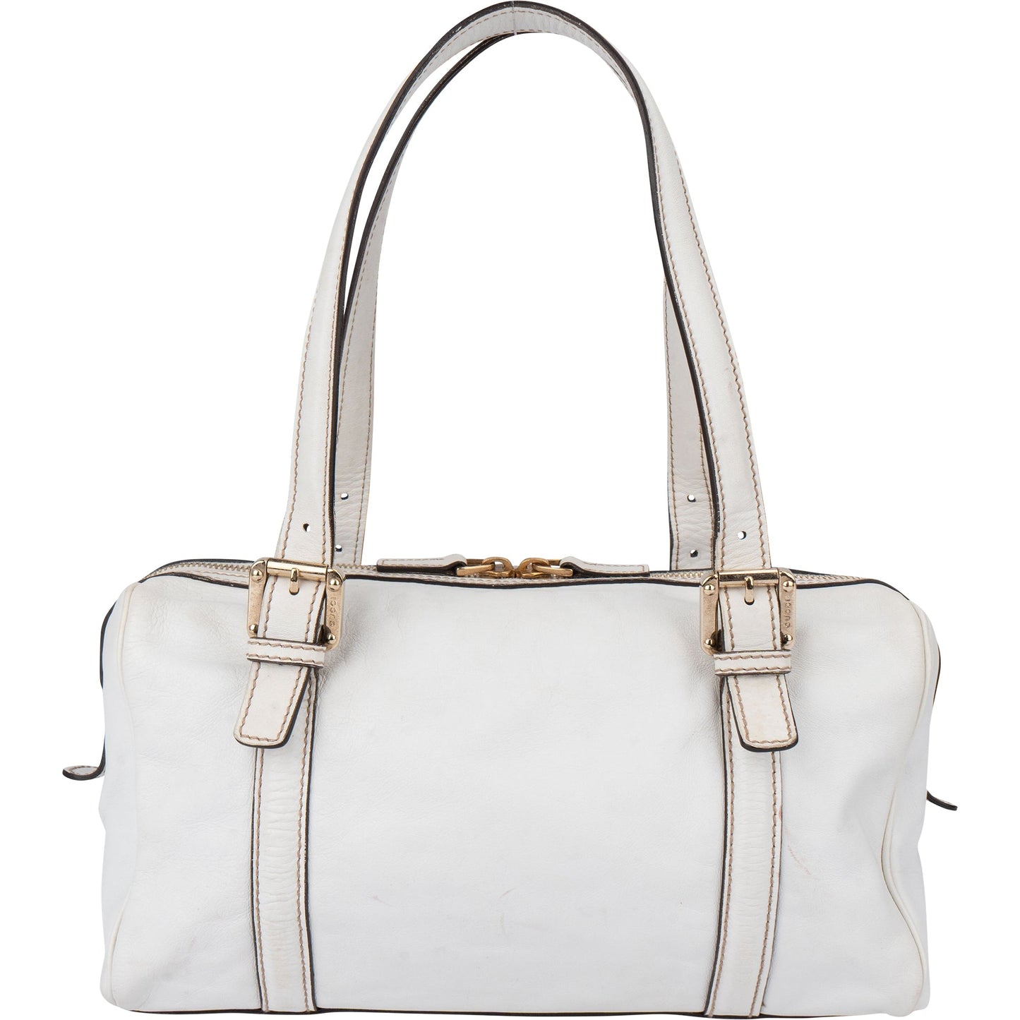 Gucci White Leather GG Handbag