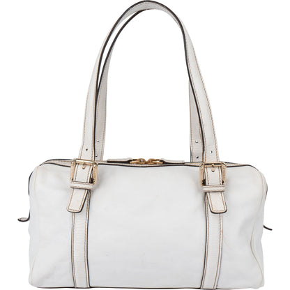 Gucci White Leather GG Handbag