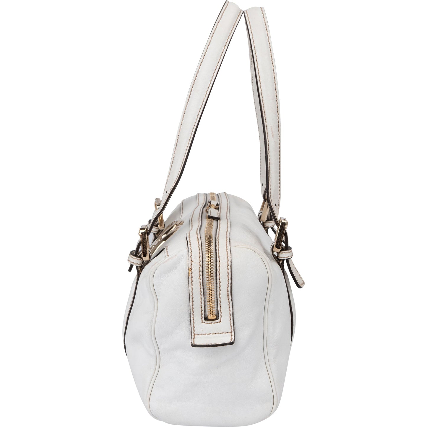 Gucci White Leather GG Handbag