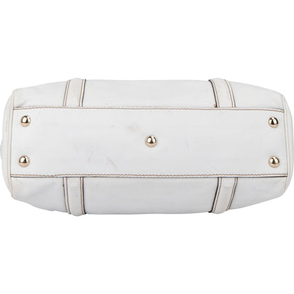Gucci White Leather GG Handbag