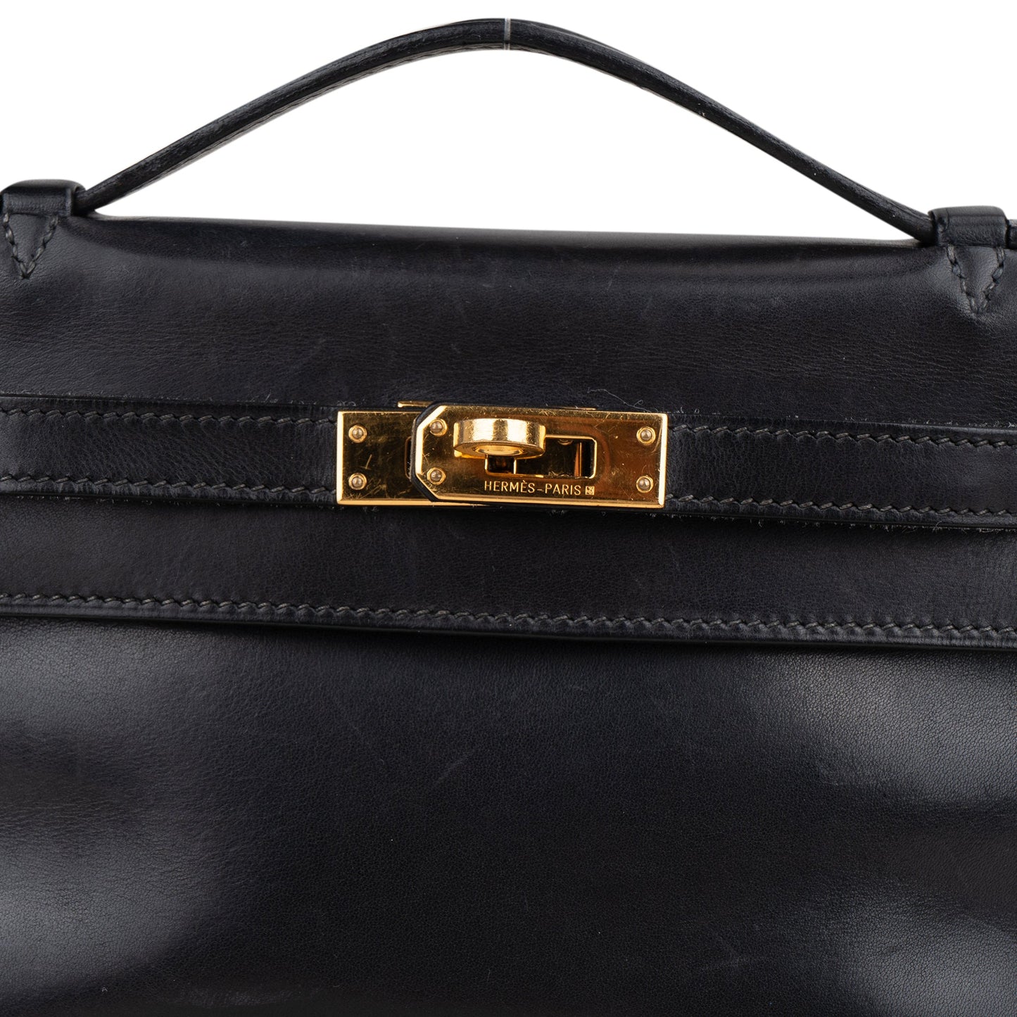 Hermès Noir Swift Leather Kelly Pochette Handbag