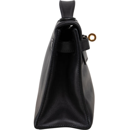 Hermès Noir Swift Leather Kelly Pochette Handbag