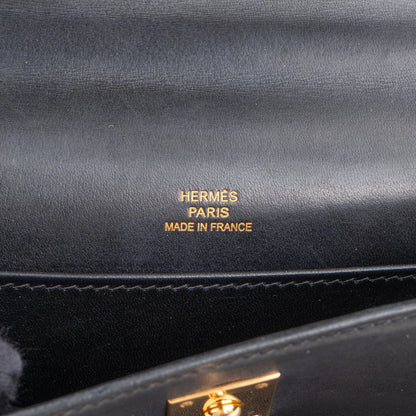 Hermès Noir Swift Leather Kelly Pochette Handbag