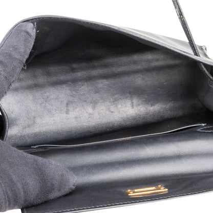 Hermès Noir Swift Leather Kelly Pochette Handbag