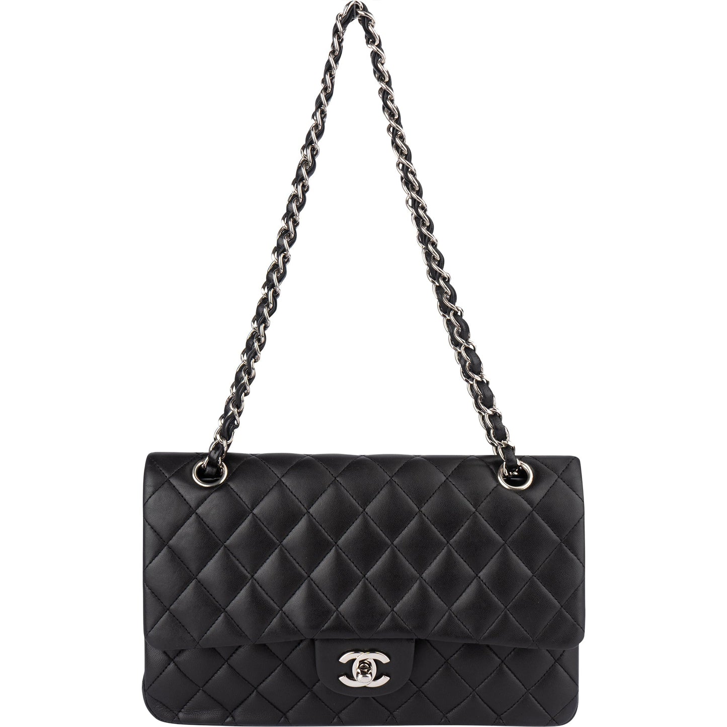 Chanel Quilted Lambskin Medium Double Flap Crossbody Bag