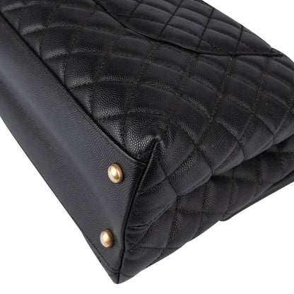 Chanel Lizard Quilted Caviar Leather CC Coco Top Handle Handbag