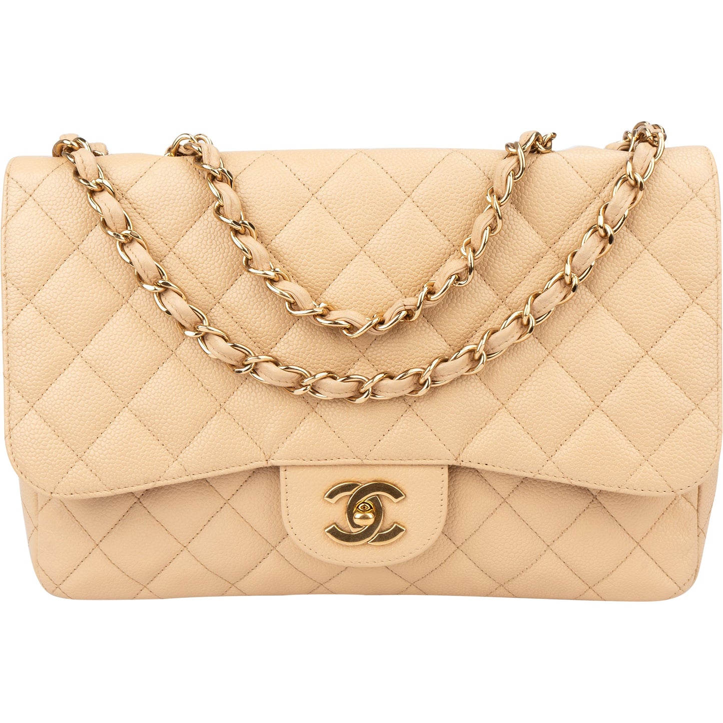Chanel Quilted Caviar Leather Jumbo Single Flap Crossbody Bag