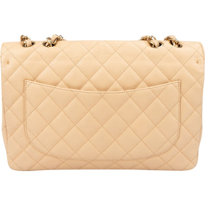 Chanel Quilted Caviar Leather Jumbo Single Flap Crossbody Bag