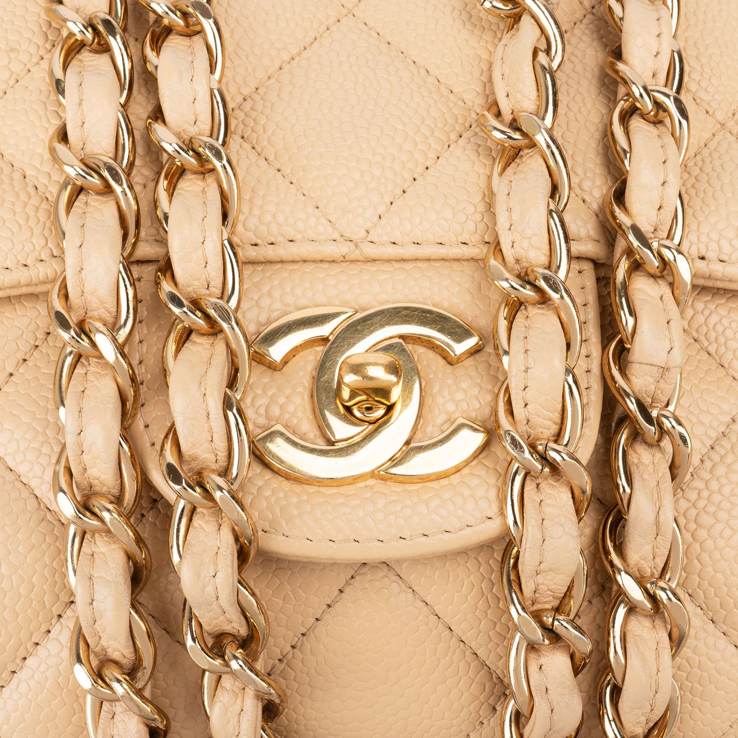 Chanel Quilted Caviar Leather Jumbo Single Flap Crossbody Bag