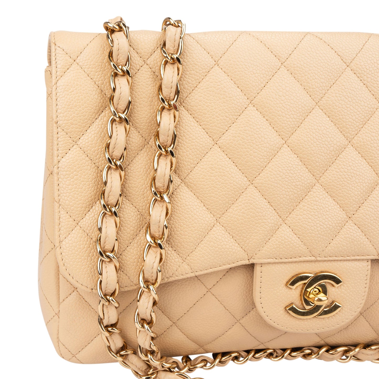 Chanel Quilted Caviar Leather Jumbo Single Flap Crossbody Bag