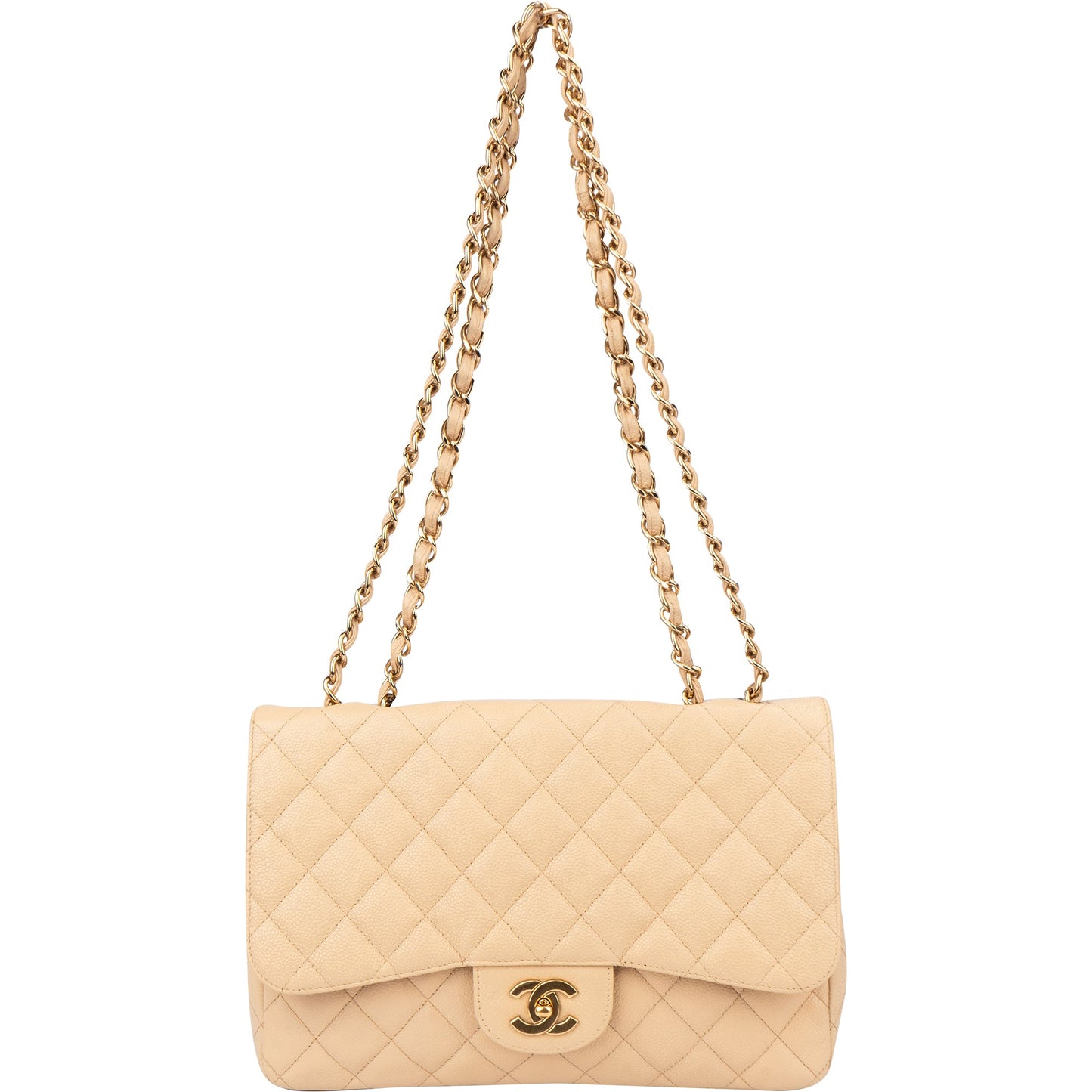Chanel Quilted Caviar Leather Jumbo Single Flap Crossbody Bag