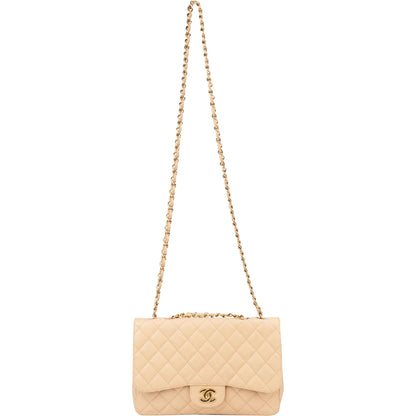 Chanel Quilted Caviar Leather Jumbo Single Flap Crossbody Bag