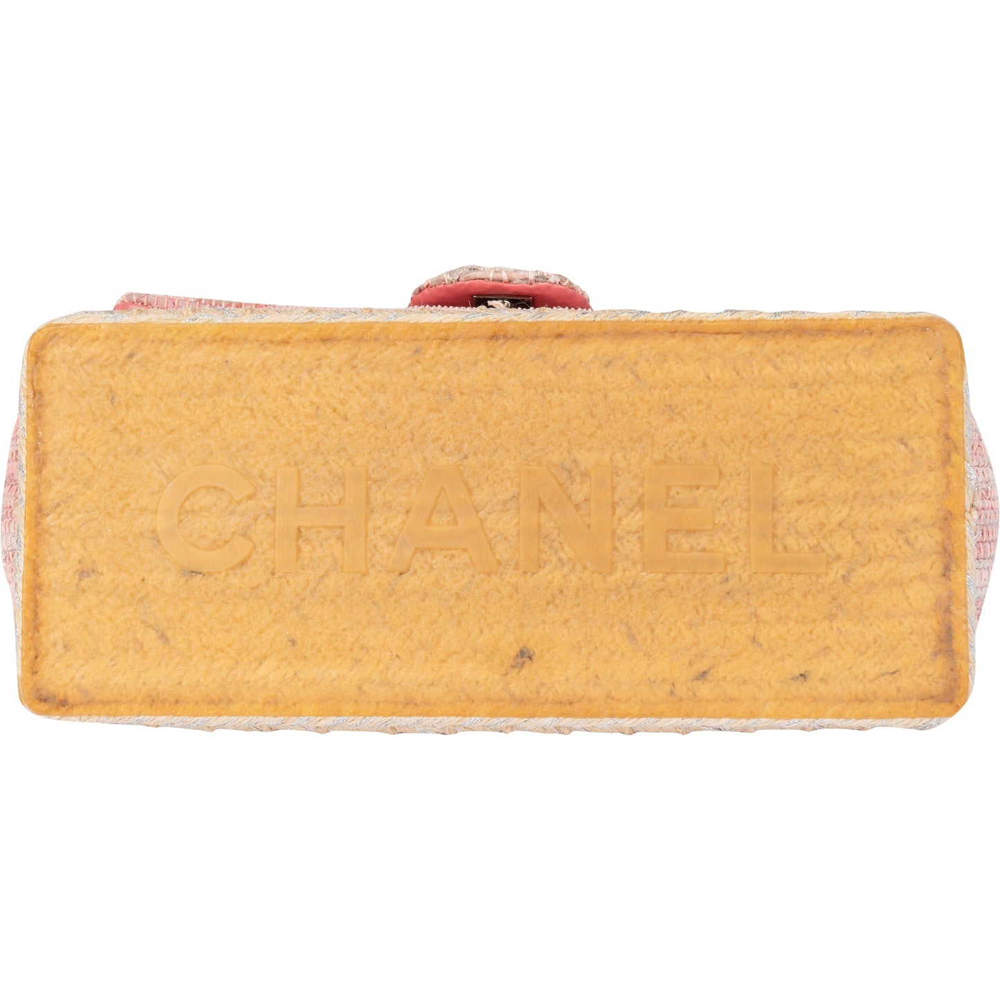 Chanel Quilted Tweed Palladium Espadrille Single Flap Crossbody Bag
