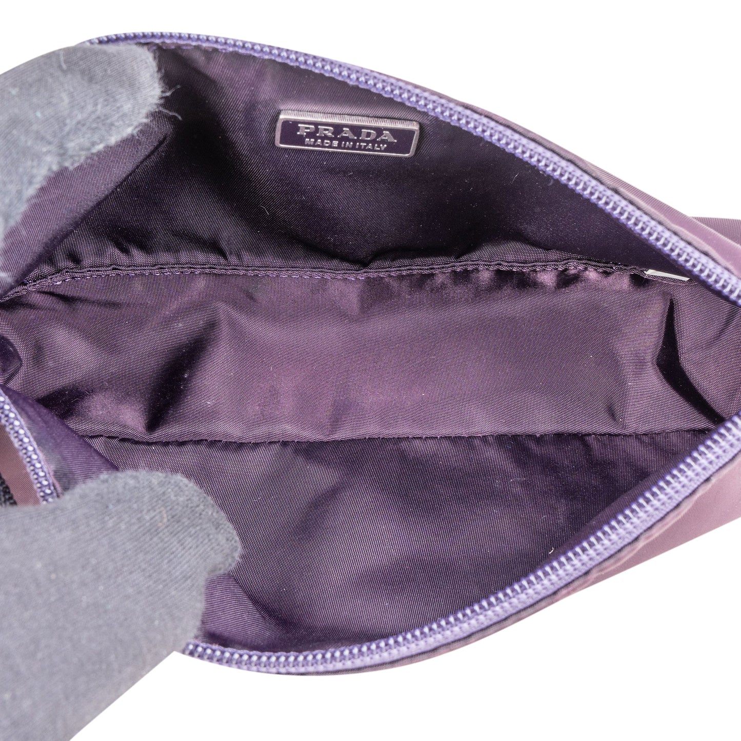 Prada Purple Nylon Triangle Handbag